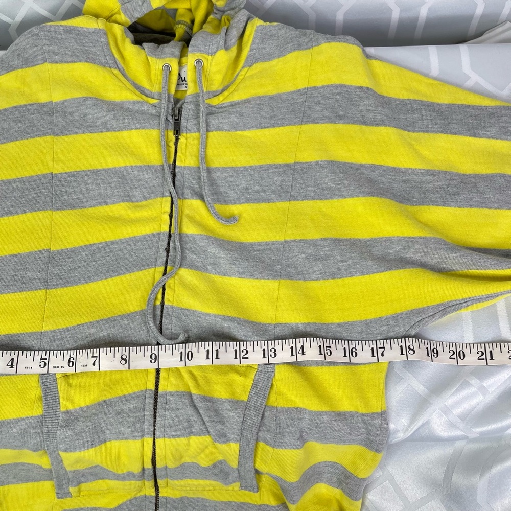 Purity Striped Yellow and Gray Women's Hooded Jacket Size Small - Picture 12 of 13